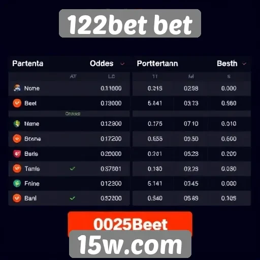 Comparativo de odds oferecidas por 122bet bet